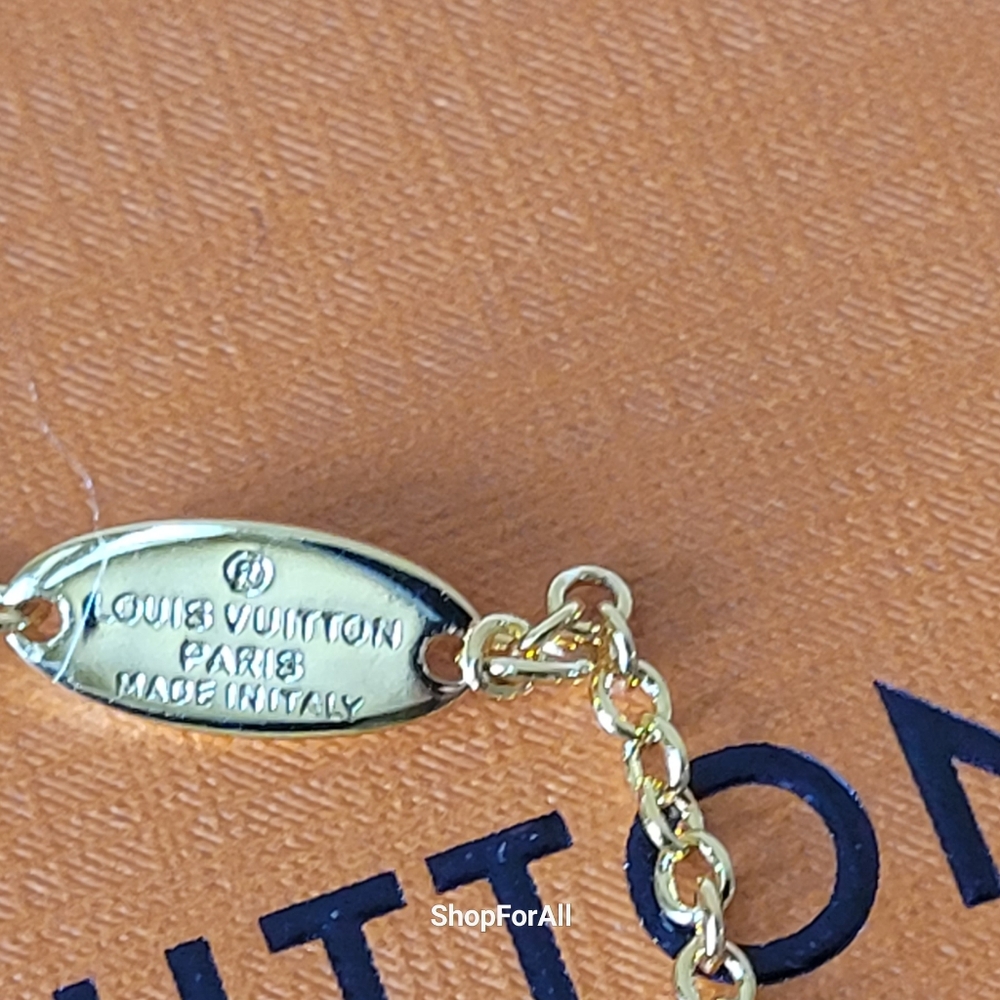 Louis Vuitton Gold and Green Flower Charm Bracelet - Picture 10 of 13